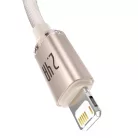 Baseus Crystal Shine USB - Lightning kábel 2,4A 20W 1,2m rózsaszín (CAJY001104)