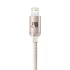 Baseus Crystal Shine USB - Lightning kábel 2,4A 20W 1,2m rózsaszín (CAJY001104)