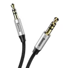 Baseus Yiven M30 sztereó AUX audiokábel 3.5mm mini jack 1.5m ezüst-fekete (CAM30-CS1)