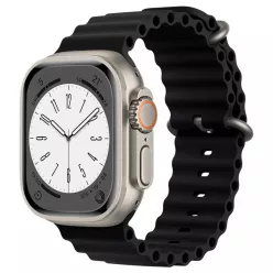   Apple Watch (38/40/41mm) óceán szilikon óraszíj fekete Alphajack