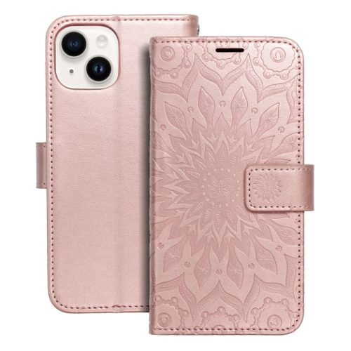 iPhone 14 Forcell MEZZO mandala mintás fliptok rose gold