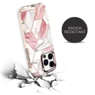 iPhone 14 Pro Max márvány mintás 360 fokos védelmet biztosító TPU tok kijelzővédővel, kék Alphajack