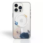 iPhone 14 Pro Max MagSafe-kompatibilis átlátszó virágmintás tok Alphajack (A)