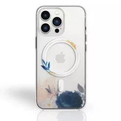   iPhone 14 Pro Max MagSafe-kompatibilis átlátszó virágmintás tok Alphajack (A)