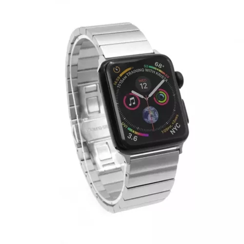 Apple Watch 4/5/6/7/8/SE (38/40/41mm) fém óraszíj ezüst Alphajack