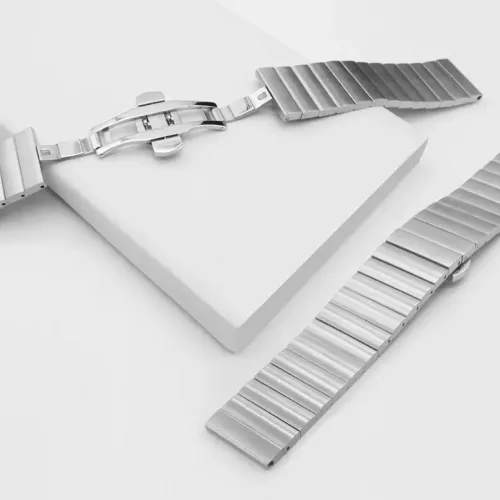 Apple Watch 4/5/6/7/8/SE (38/40/41mm) fém óraszíj ezüst Alphajack