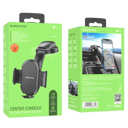 Borofone Charm BH73 autós telefontartó tapadókoronggal fekete