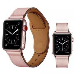  Apple Watch 4/5/6/7/8/SE (38/40/41mm) PU bőr óraszíj rózsaszín Alphajack