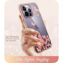 iPhone 14 Pro Max Supcase Cosmo lila pillangós tok