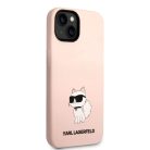 iPhone 14 Plus Karl Lagerfeld KLHCP14MSNCHBCP Liquid Silicone Choupette NFT tok rózsaszín