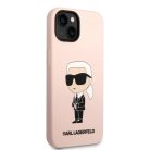 iPhone 14 Plus Karl Lagerfeld KLHCP14MSNIKBCP Liquid Silicone Ikonik NFT tok rózsaszín