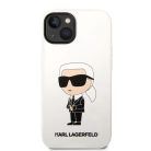 iPhone 14 Plus Karl Lagerfeld KLHCP14MSNIKBCH Liquid Silicone Ikonik NFT tok fehér