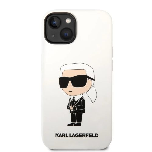 iPhone 14 Plus Karl Lagerfeld KLHCP14MSNIKBCH Liquid Silicone Ikonik NFT tok fehér