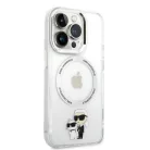 iPhone 14 Pro Max Karl Lagerfeld IML Karl és Choupette NFT MagSafe kompatibilis tok átlátszó (KLHMP14XHNKCIT)