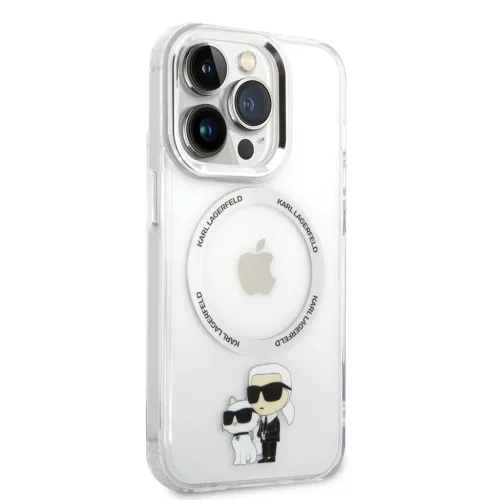 iPhone 14 Pro Max Karl Lagerfeld IML Karl és Choupette NFT MagSafe kompatibilis tok átlátszó (KLHMP14XHNKCIT)