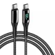 PD100W USB Type-C - USB Type-C kábel gyorstöltéssel, teljesítménykijelzéssel 1m, fekete