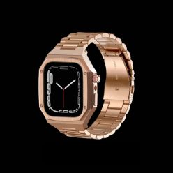   Apple Watch 4/5/6/7/8/9/SE (38/40/41mm) fém óraszíj és tok készlet rosegold