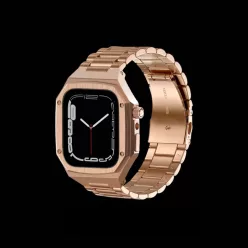   Apple Watch 4/5/6/7/8/9/SE (38/40/41mm) fém óraszíj és tok készlet rosegold