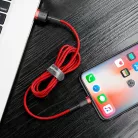 Baseus Cafule Nylon harisnyázott USB/Lightning kábel 2A 3m piros (CALKLF-R09)