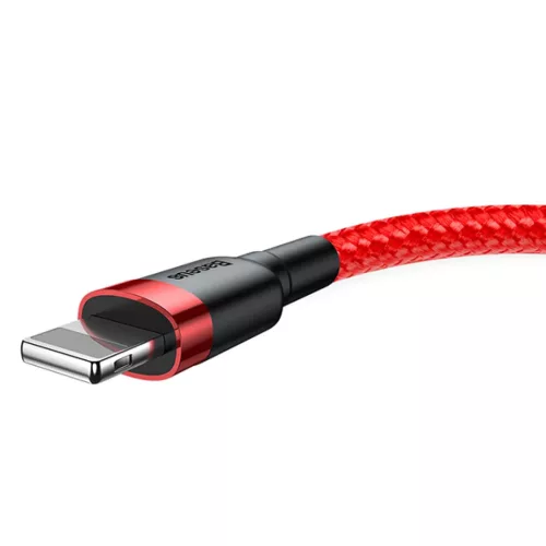 Baseus Cafule Nylon harisnyázott USB/Lightning kábel 2A 3m piros (CALKLF-R09)
