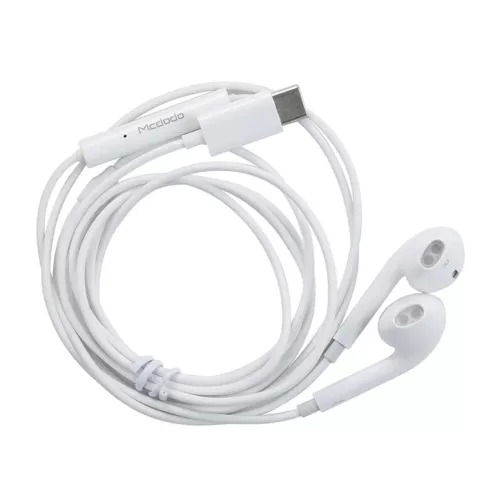 Mcdodo HP-6070 vezetékes fülhallgató USB-C (fehér)