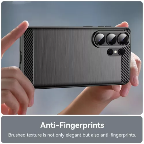 Samsung Galaxy S26 Ultra Fekete Techsuit Carbon Silicone tok