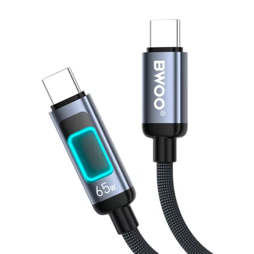 BWOO X324CC fonott gyors töltőkábel fénykijelzővel PD 60W USB-C - USB-C