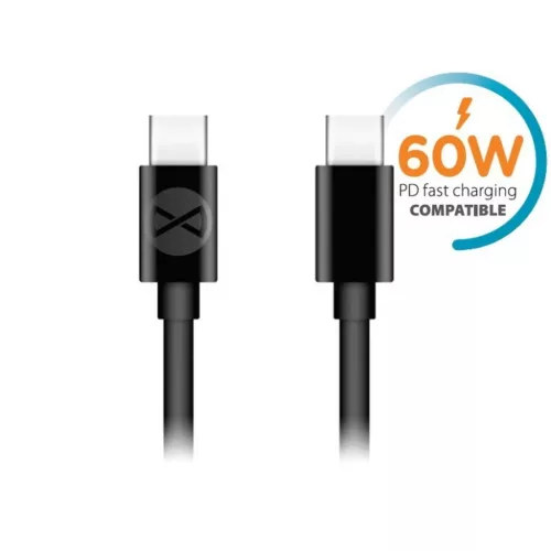 Forever USB-C - USB-C kábel 1,0 m 60W fekete