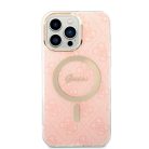 iPhone 14 Pplus Guess BUGUHMP14MH4EACSP 4G MagSafe kompatibilis telefontok + vezeték nélküli töltő rózsaszín