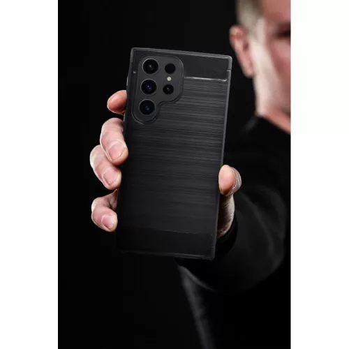 Samsung Galaxy A54 5G Carbon szénszál mintájú TPU tok fekete