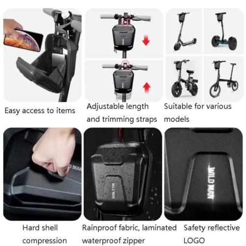 Wildman TS9 vízálló táska elektromos rollerhez/robogóhoz 2,5L fekete