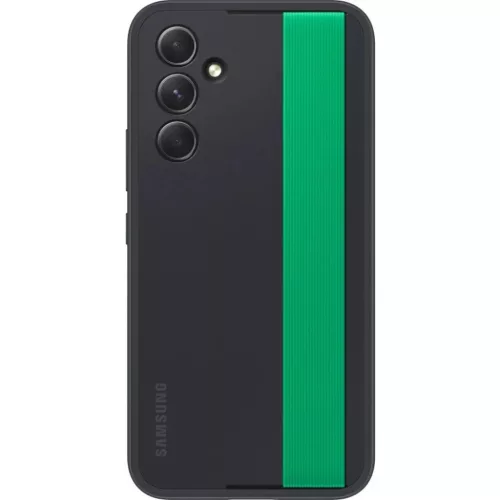 Samsung Galaxy A54 5G gyári szilikon tok zöld pánttal fekete (EF-XA546CBEGWW)