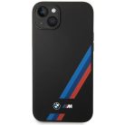 iPhone 14 Plus fekete BMW BMHCP14M22SOTK Szilikon Slanted Stripes tok
