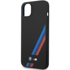 iPhone 14 Plus fekete BMW BMHCP14M22SOTK Szilikon Slanted Stripes tok