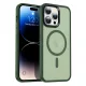 iPhone 14 Pro Max MagSafe-kompatibilis áttetsző matt tok sötétzöld Alphajack
