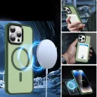 iPhone 14 Pro Max MagSafe-kompatibilis áttetsző matt tok sötétzöld Alphajack