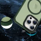 iPhone 14 Pro Max MagSafe-kompatibilis áttetsző matt tok sötétzöld Alphajack