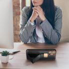 Samsung Galaxy A14 4G/A14 5G Forcell Leather Kickstand tok fekete telefontok