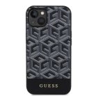 iPhone 14 Guess PU G Cube MagSafe kompatibilis tok fekete