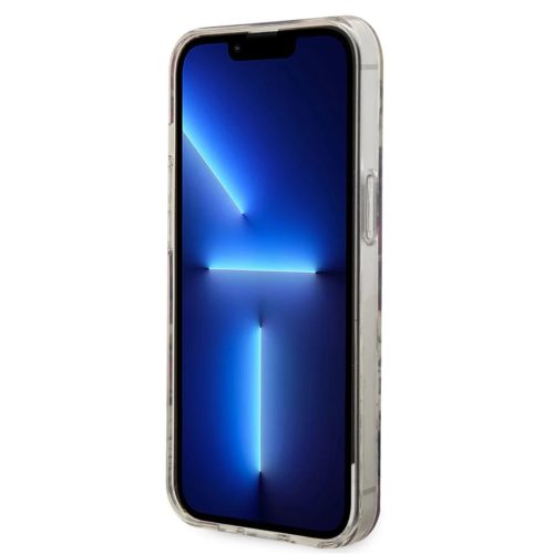 iPhone 14 Guess PC/TPU Flowers IML MagSafe kompatibilis tok rózsaszín (GUHMP14SHCFWSP)