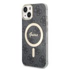 iPhone 14 Guess 4G IML MagSafe kompatibilis tok fekete (GUHMP14SH4STK)