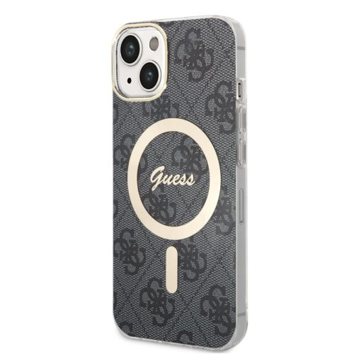 iPhone 14 Guess 4G IML MagSafe kompatibilis tok fekete (GUHMP14SH4STK)