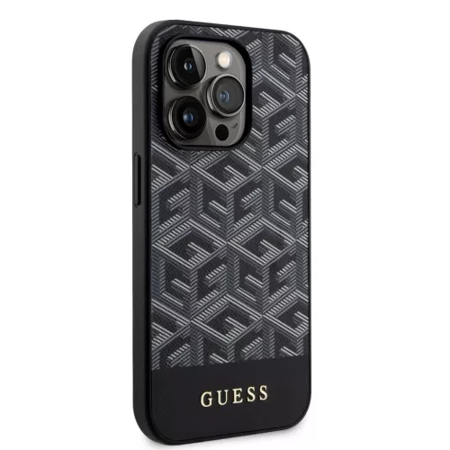 iPhone 14 Pro Guess PU G Cube MagSafe kompatibilis tok fekete