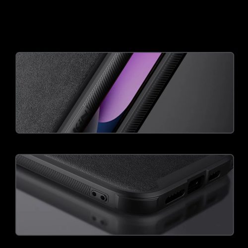 iPhone 14 Plus Nillkin Camshield Leather S bőr tok fekete