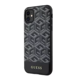   iPhone 11 Guess PU G Cube MagSafe kompatibilis tok fekete (GUHMN61HGCFSEK)