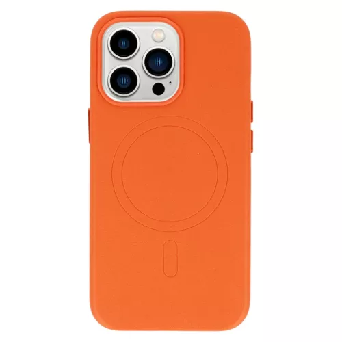 iPhone 14 Pro Max MagSafe Leather bőr telefontok narancsssárga