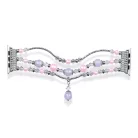 Apple Watch 38/40/41mm Karkötős óraszíj design 4 ezüst-lila