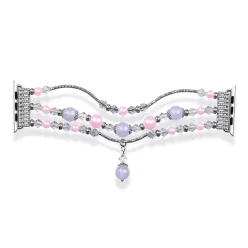   Apple Watch 38/40/41mm Karkötős óraszíj design 4 ezüst-lila