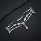 Apple Watch 38/40/41mm Karkötős óraszíj design 4 ezüst-lila