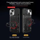 iPhone 15 Pro Max Ring Armor tok kameralencse védővel, kihajtható támasszal, piros Alphajack